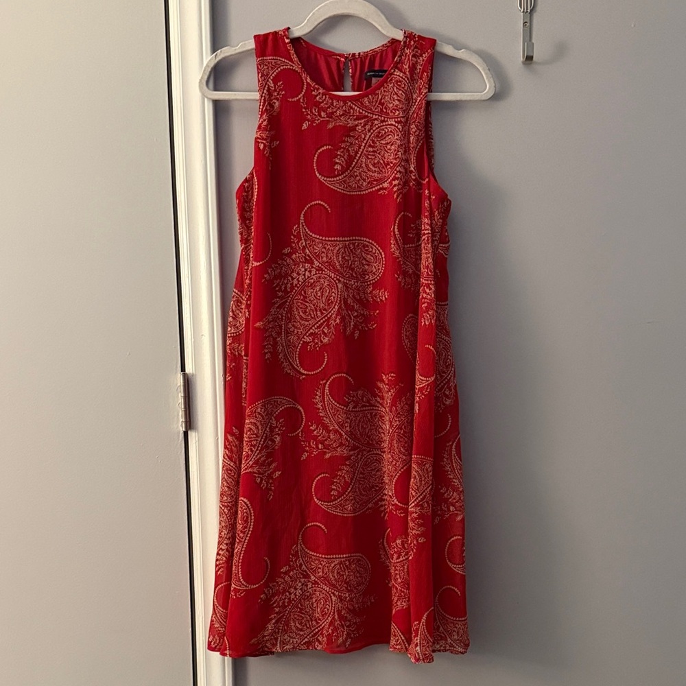 Tommy Hilfiger Red and Cream Paisley Midi Dress